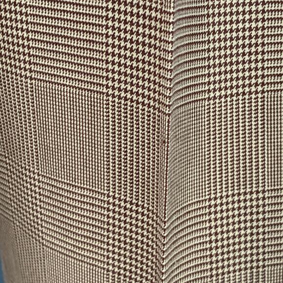 RALPH LAUREN Size 30 Brown Beige Glenplaid Cotton Pleated Tapered Dress Pants - Picture 5 of 7